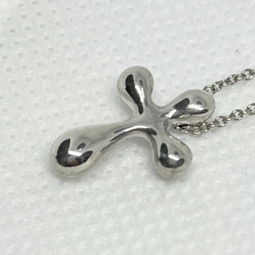 Collana piccola ciondolo croce Elsa Peretti Tiffany & Co. quasi come nuova argento con scatola - Foto 5 di 8