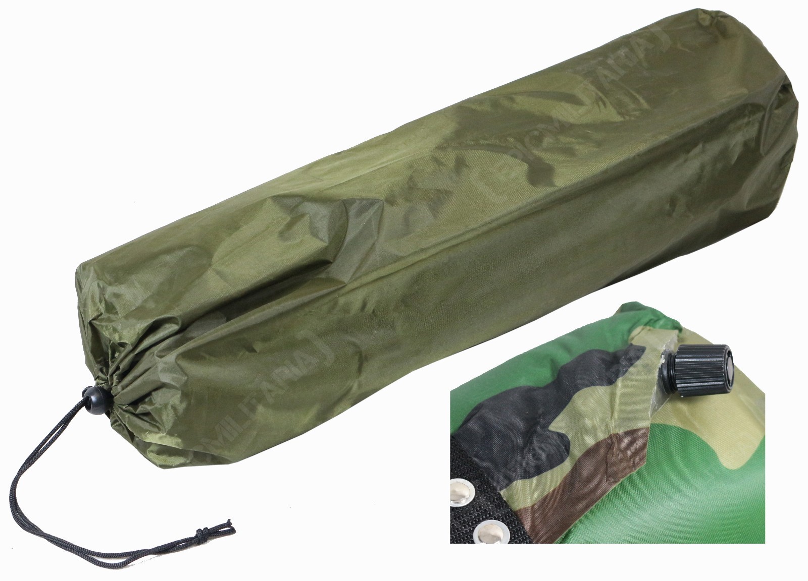 Lightweight Thermal SELF INFLATING ROLL MAT Olive Camping Air Bed