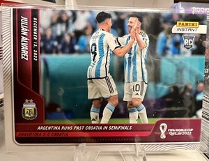 Julian Alvarez Rookie + Messi Argentina -Panini Instant Qatar 2022 FIFA WC #109