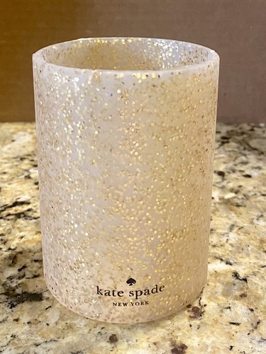 Kate Spade Rubber Drink Koozie Hugger Gold Glitter