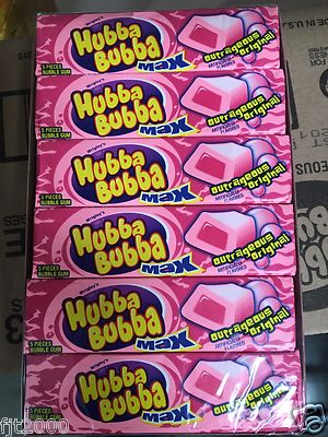 Wrigley Hubba Bubba Max Bubble Gum Candy, 18 CT / 5PC FREE SHIPPING