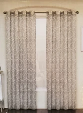 Maxwell Gray Sheer Grommet Window Curtain Panel - 50"x84"