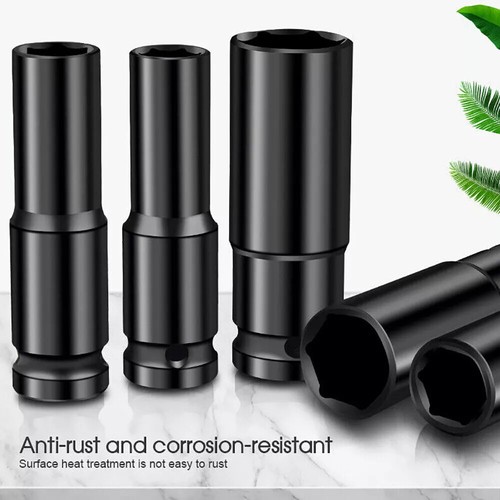10PCS 1/2" Drive Deep Impact Sockets Long CR-V Steel Metric Garage Tools 10-24mm - Picture 6 of 11