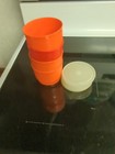 Round Orange Red Tupperware Snack Cup Dip Cup #1229 Vintage - 4 Cups — photo 6