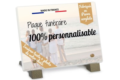 Plaque funéraire personnalisée • Plaque mortuaire • Cadre fleuri