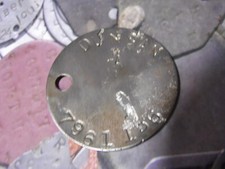 WW2 relic dogtag RTR Royal Armoured Corps -  DUNCAN 7961156