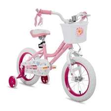  Angel Girls Bike for Toddlers and Cherry Pink 14 Inch With Training Wheels