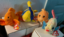Ty Beanie Fish-1993 GOLDIE 4th Gen -2000 ARUBA-2005 ORIEL-2006 REEFS-NEW MWMT