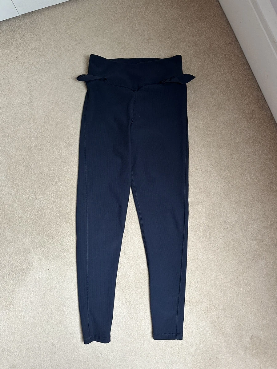 Tesco f&f navy blue ribbed leggings ruffle waist size 10