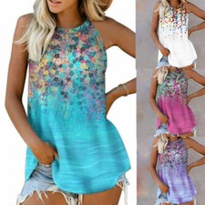 Blouse Floral Vest Womens Plus Size Shirt Tops Ladies Summer Sleeveless Cami
