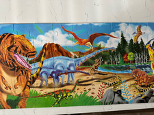 Melissa  Doug Extra Large 48 PC Easy to Clean Jumbo Dinosaurs Puzzle 4 FT Long 