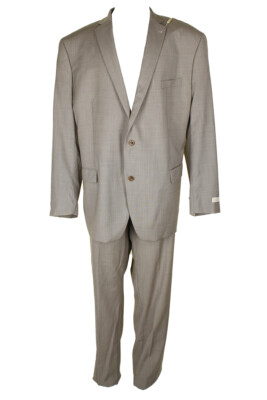 Michael Kors Mens Big Tall Taupe Classic-Fit Single Breasted Notch Lapel Blazer
