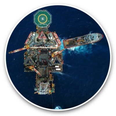 2 x Vinyl Aufkleber 15 cm - Offshore Ölbohranlage Plattform #45906