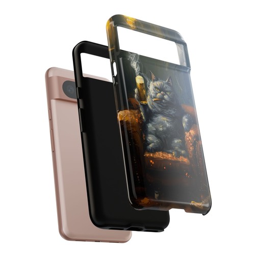 Phone-Ink iPhone, Pixel, Samsung Galaxy Case - Gray Cat Smoking Cigar - 第 185/191 張圖片