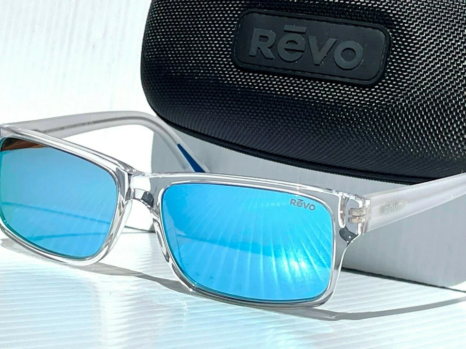 NUEVO* Gafas de sol Revo FINLEY cristal transparente con lente azul polarizada 1112 09 BL Foto 4 de 4