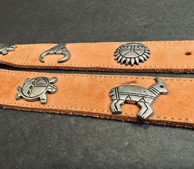 Vintage Women\'s 28 - 34 Inch Silver Native American Southwest Leather Belt Vintage Women main image 4