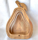 Pear Shaped Bamboo Collapsible Fruit Basket Eco-Friendly Kitchen Decor