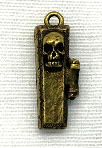 Nuevo, Joyería de Moda, Collar Esqueleto en Ataúd Colgante Acero en Color Latón - Imagen 1 de 4