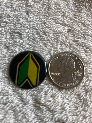 Traditional Wakaba Leaf Yellow Green Black Shift Knob Sticker Emblem - Picture 4 of 4