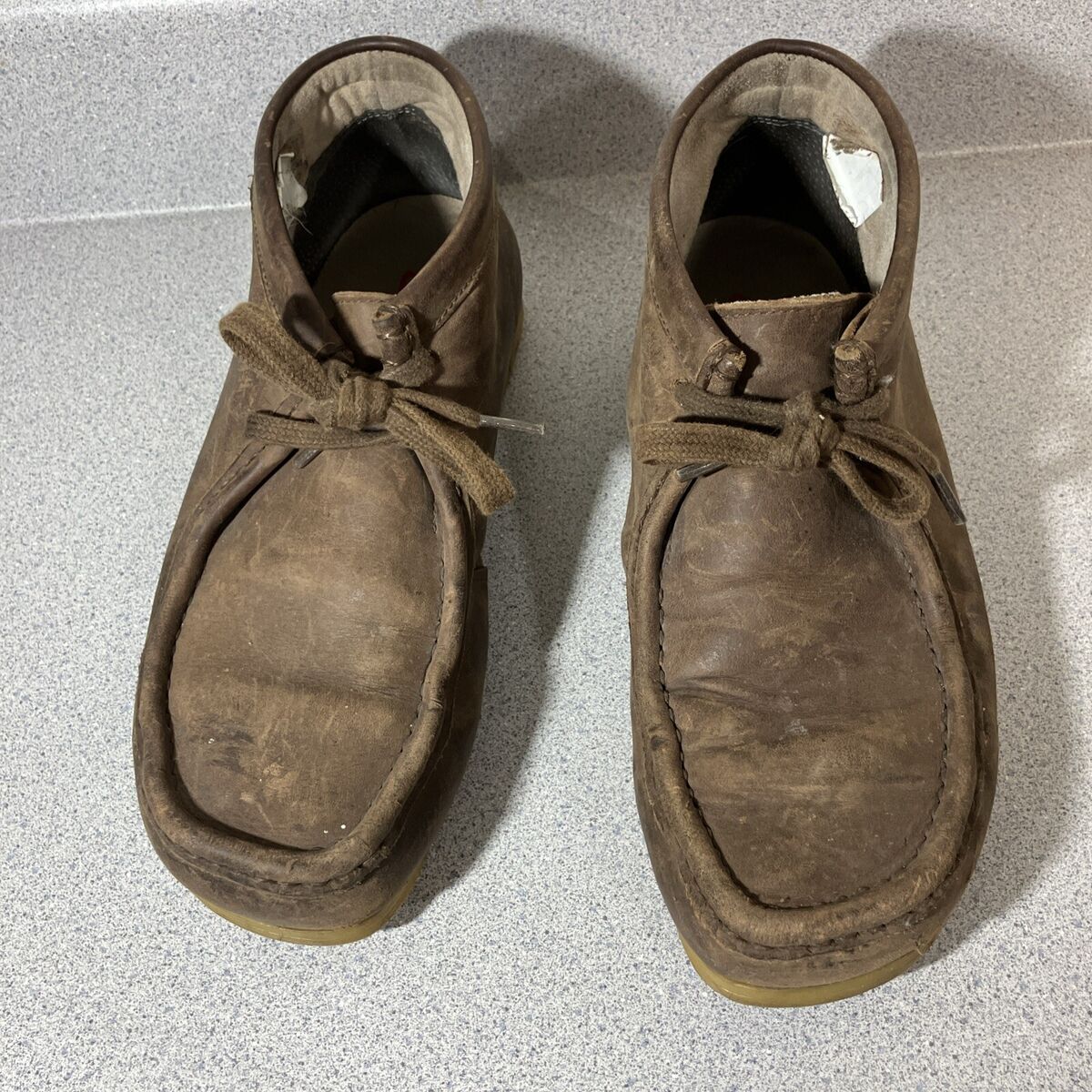 Clarks Wallabees Mens 8.5 Waxy Leather Moccasin Dark Brown Clarks Wallabees Mens 8.5 Waxy Leather Moccasin Dark Brown