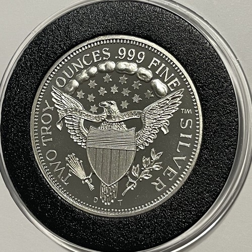 1987 Bust Dollar Rare Collector Vintage Coin 2 Troy Oz .999 Fine Silver Round - Picture 12 of 12