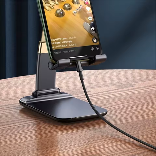 Cell Phone Stand Tablet Mount Fordable Desktop Holder Cradle Dock Mobile iPhone - Photo 5 sur 8