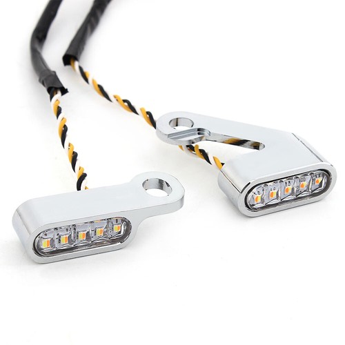 Mini LED Turn Signal Handlebar Blinker Indicator Light For Harley Sportster 04up - Picture 10 of 12