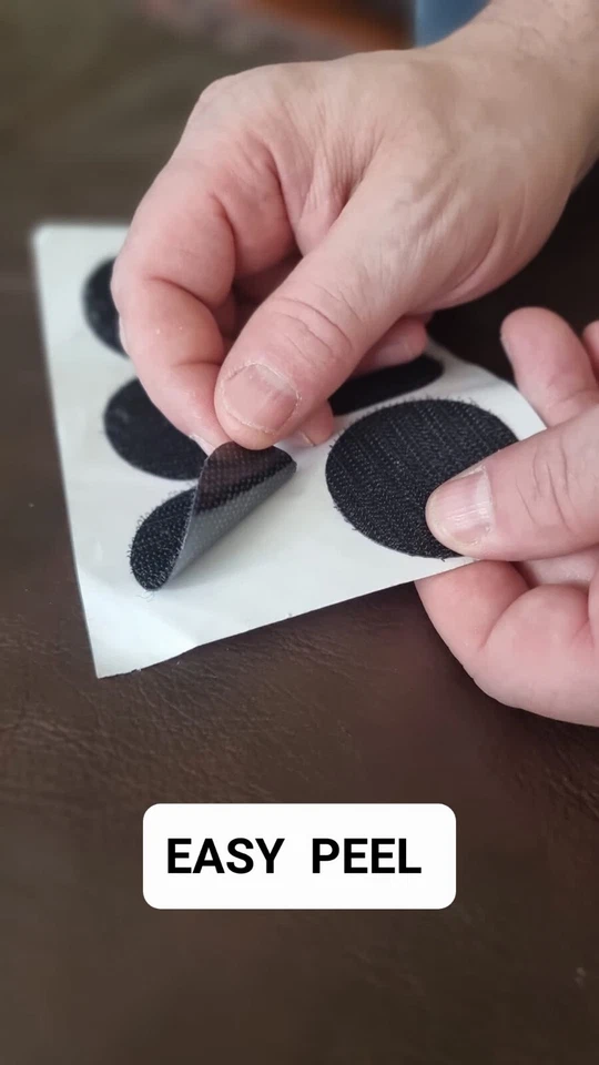 VELCRO® Stick-On Hook & Loop Dots – 80mm Round Pads – Black or White Fastener - Image 3 of 4