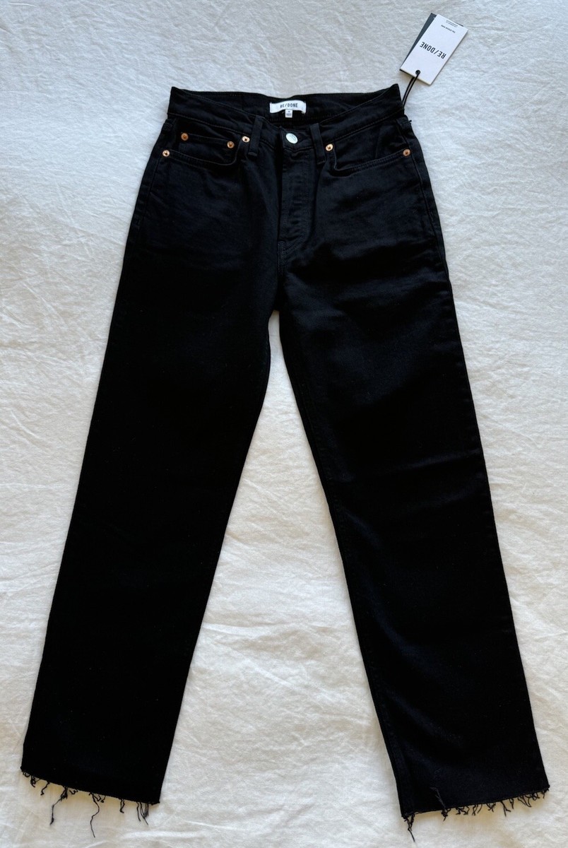 NWT RE/DONE 70s Stove Pipe Jeans Jet Black Sz 26 | eBay
