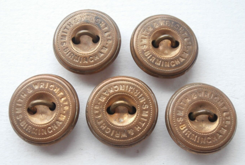 Rare Edwardian British Indian Army Unattached Officers 22mm Buttons Smith Wright - Picture 4 of 4