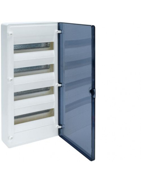 Coffret saillie 48 M Hager VS412TR avec porte transparente pour installation électrique