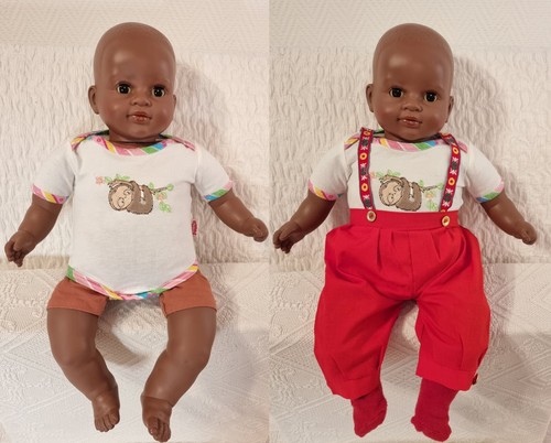 dunkle Corolle Baby Puppe 42 cm + Puppenkleidung 2001 Les Classiques Nourrisson - Bild 21 von 24