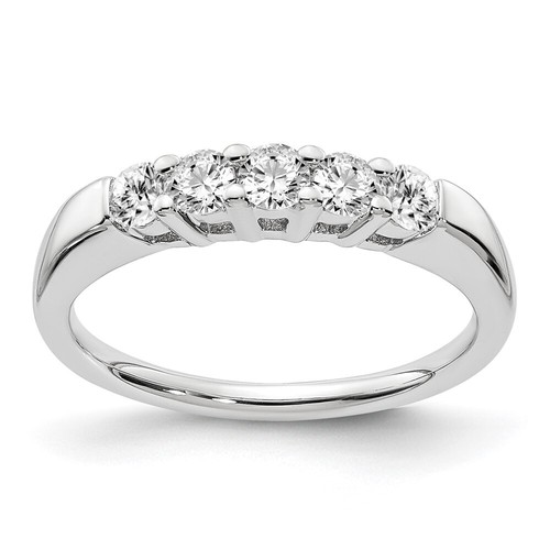 5-Stone 0.5Ct Lab Grown Diamond Band Ring Size 7 14K White Gold ( VS/SI,GH )