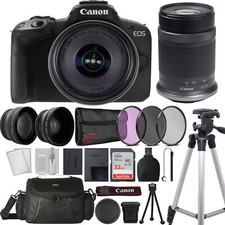 Canon EOS R50 Mirrorless Camera with 18-45mm Lens and RF-S 55-210mm Lens Bundle