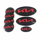7x Red KN Car Front & Rear Steering Wheel Center Sticker For RIO FORTE OPTIMA