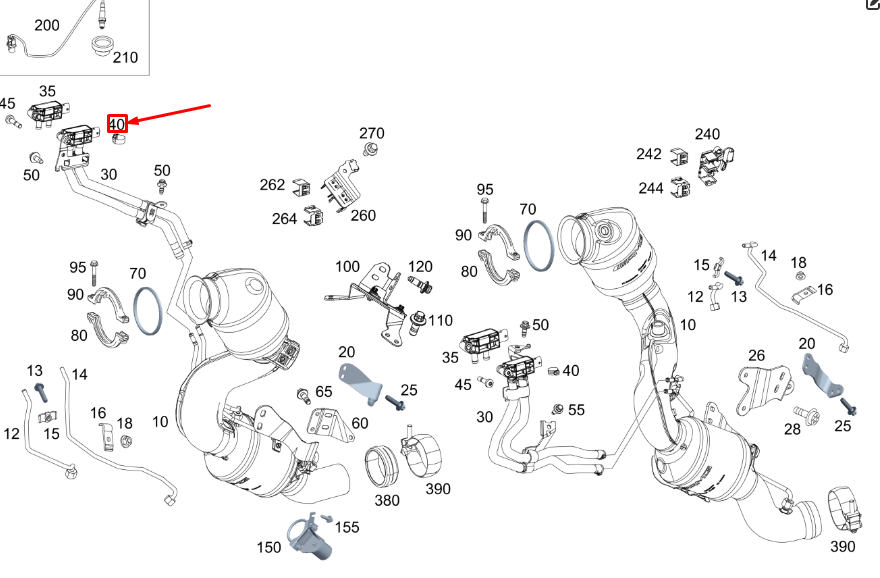 MERCEDES-BENZ GLE W167 Linke Abgasleitung Schlauchschelle A0039978790