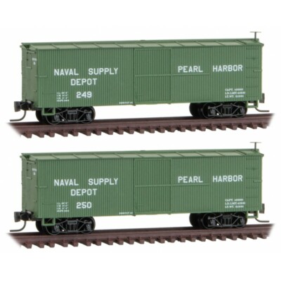 Nn3 N SCALE NARROW GAUGE Pearl Harbor Supply Depot 30' Boxcar Set MTL 99400954