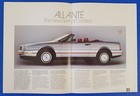 1987 Cadillac Allante' Ultra-Luxury Roadster Color 2 Page Brochure Classic Gm