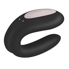 Satisfyer Double Joy Vibrator Black - Clitoral G-Spot Cock Vibe Couples Sex Toy