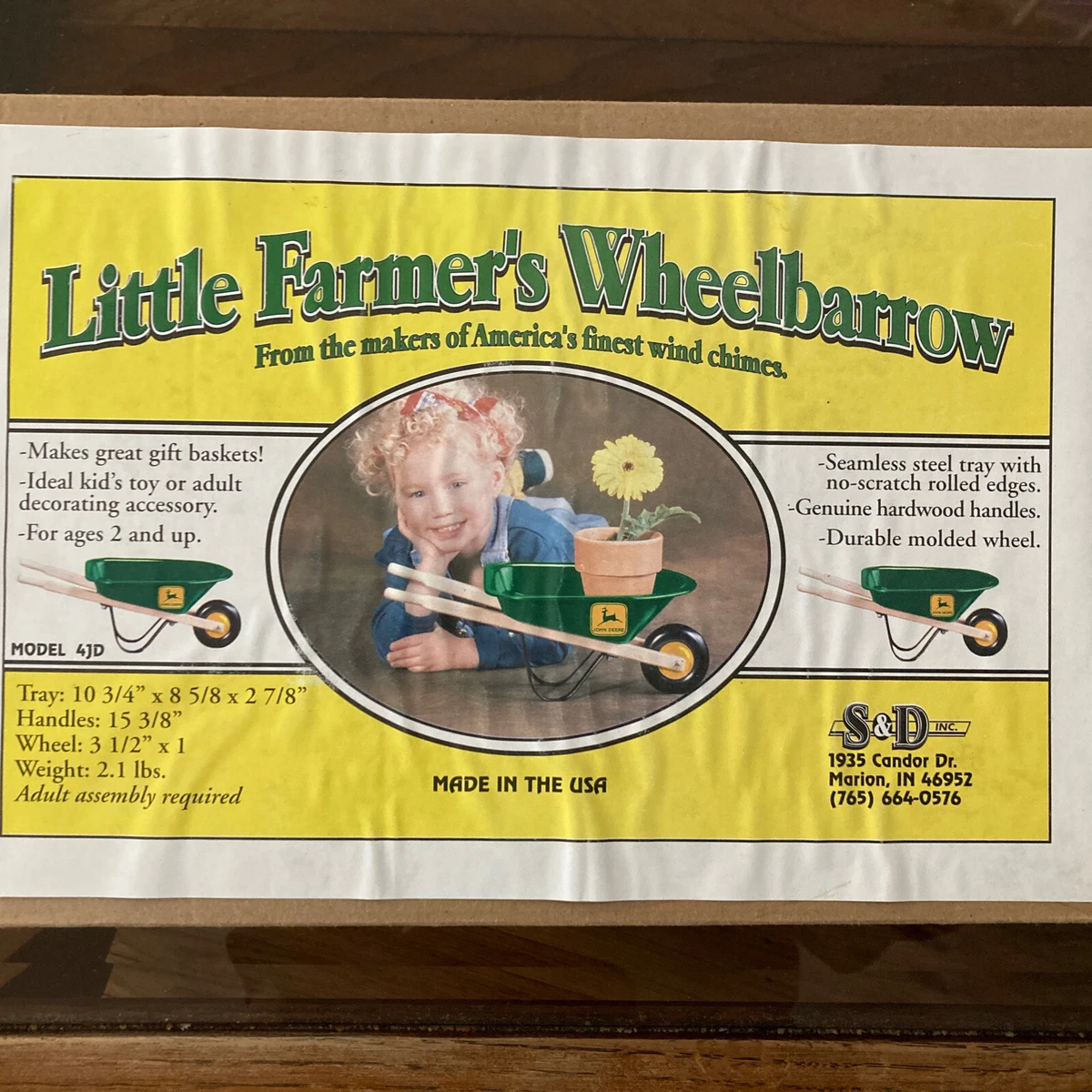 JOHN DEERE LITTLE FARMER S WHEELBARROW MODEL 4JD BRAND NEW