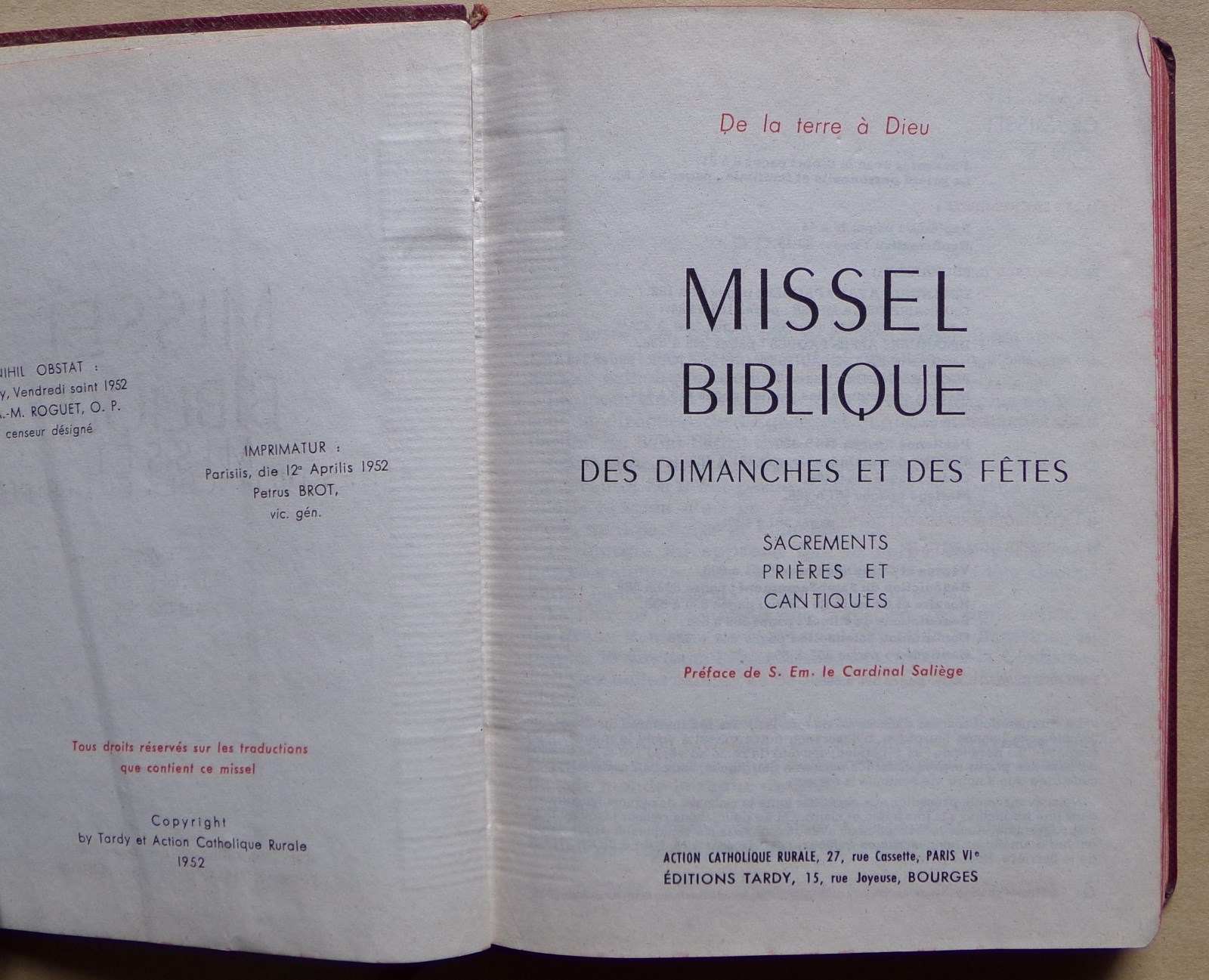 missel-biblique-des-dimanches-et-f-tes-tardy-dition-1952-ebay