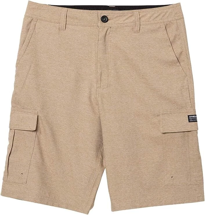 New O'NEILL Mens Cargo Short, 21 Inch Out seam Khaki/Scout 32 POCKETS
