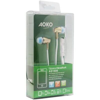 Stereo Wired 3.5mm Jack Earbud Headset in-Ear with Volume Control + Mic