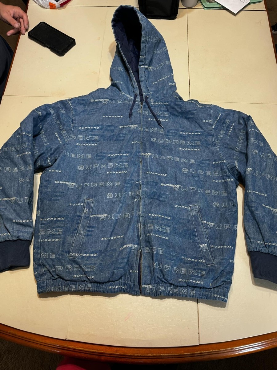 FW19 SUPREME REVERSIBLE DIMENSIONS LOGO DENIM WORK JACKET FW19 SUPREME REVERSIBLE DIMENSIONS LOGO DENIM WORK JACKET