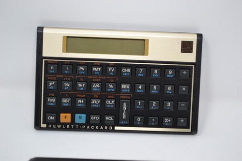 HP 12C Financial Calculator Black Handheld 1-Line 2" LCD w/ Cover - Picture 2 of 3