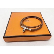 HERMES Bracelet Leather Bracelet Brown Japan