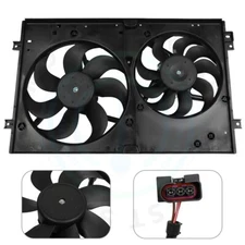 Radiator Condenser Cooling Fan Assembly For 2000-2006 Audi TT Volkswagen Golf