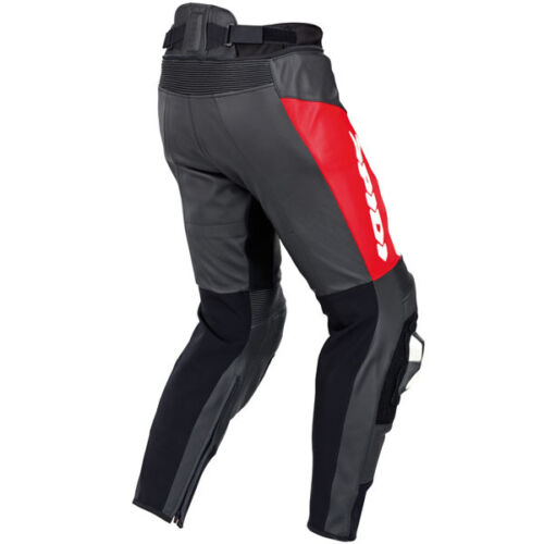 Spidi RR Pro Leather Sports Motorcycle Motorbike Trousers - Black / Red - Picture 2 of 2