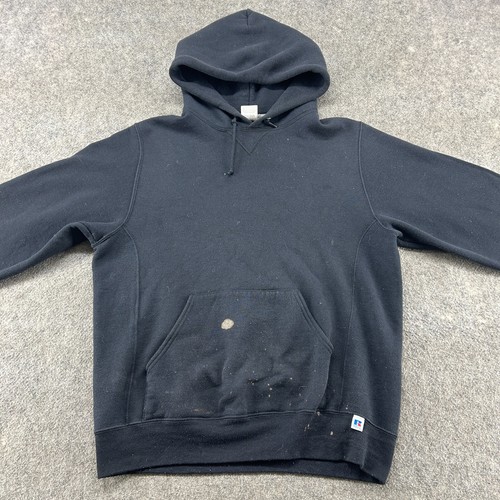 VINTAGE Russell Sweater Youth Boys XL Black Blank Pullover Hoodie Skater Y2K - Picture 3 of 12