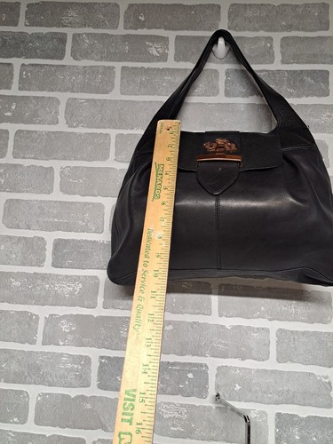Ted Baker Womens Black Genuine Leather Shoulder Vintage Bag Y2K - Picture 7 of 17